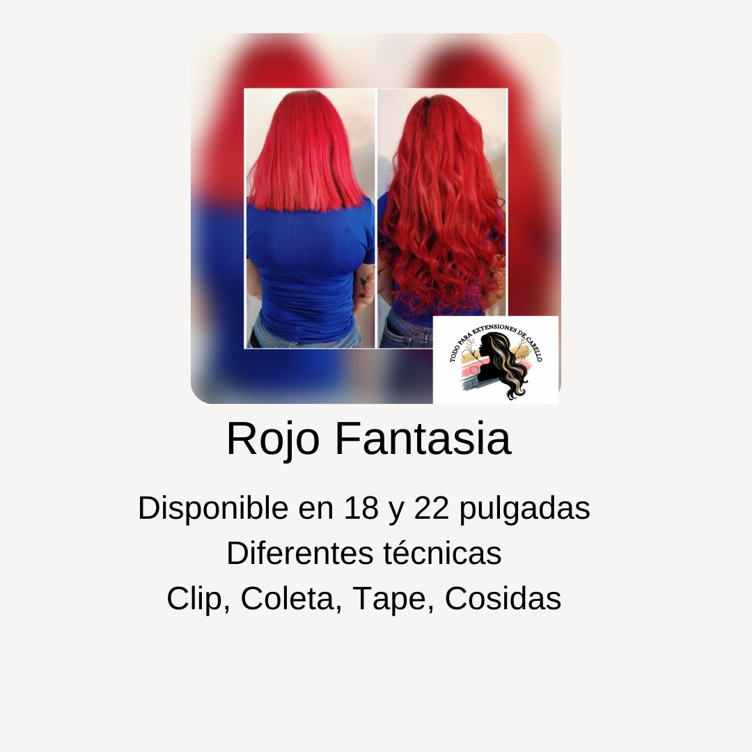 COLETA: Rojo Fantasía (sirenita) 18 pulgadas 100g